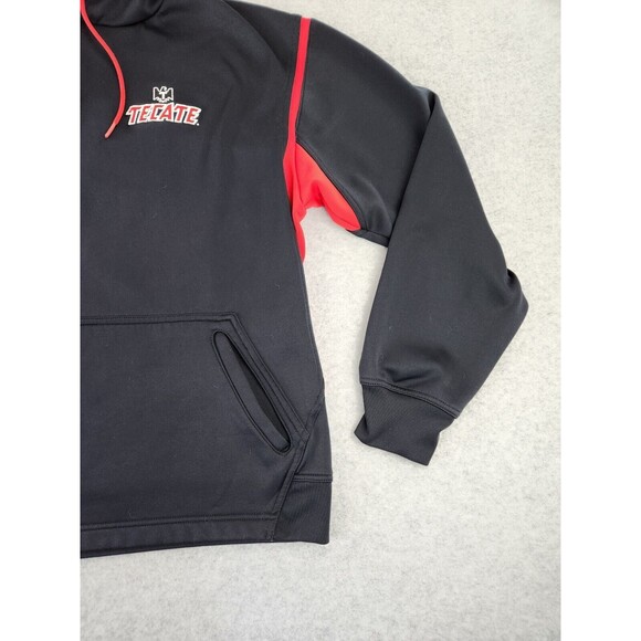 Tecate Beer Pullover‎ Hoodie Black Red Promotional Pocket Sweatshirt Size Large - Picture 2 of 14